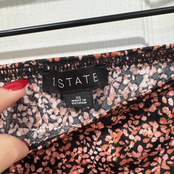 1.STATE Printed Midi Skirt Floral Black Multicolored (SET OF 2) Size X-LARGE XL - Picture 9 of 14